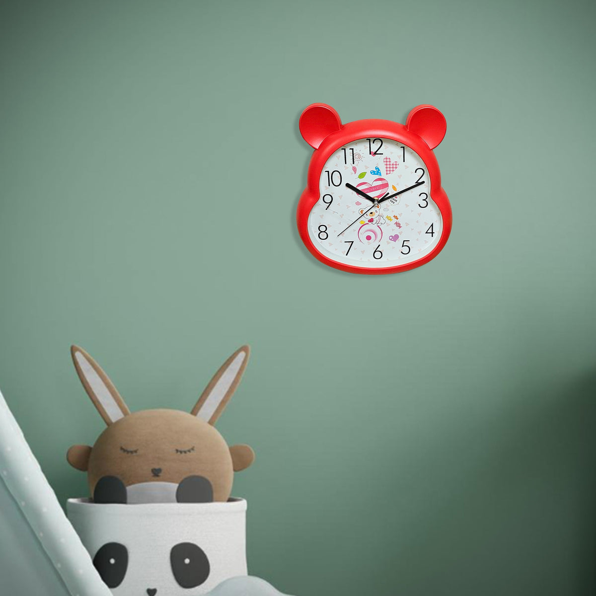 Kids' Bear Ears Wall Clock – 29 x 31 cm, Five Colours & Cartoon Designs - photo 12
