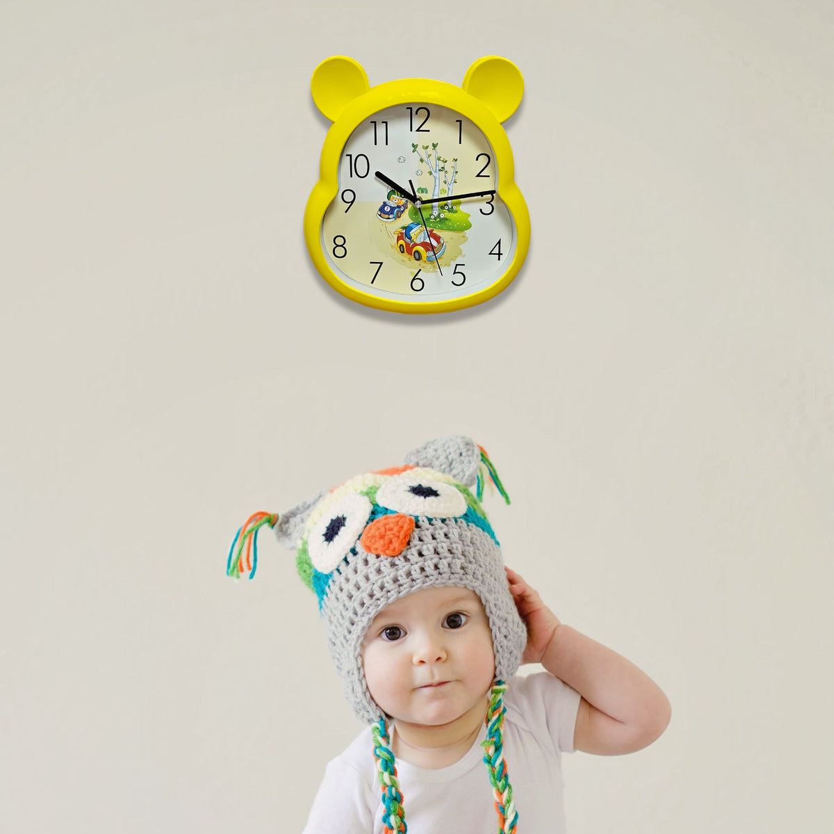 Kids' Bear Ears Wall Clock – 29 x 31 cm, Five Colours & Cartoon Designs - photo 14