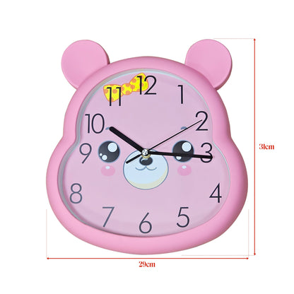 Kids' Bear Ears Wall Clock – 29 x 31 cm, Five Colours & Cartoon Designs - photo 16