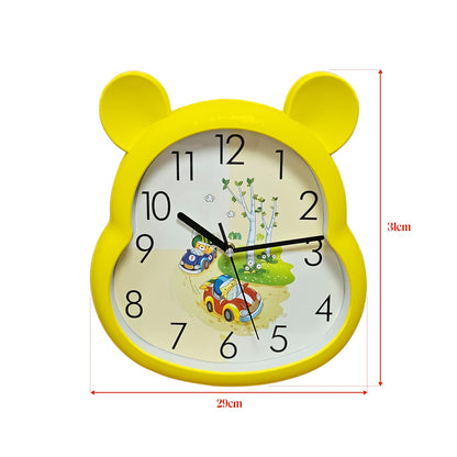 Kids' Bear Ears Wall Clock – 29 x 31 cm, Five Colours & Cartoon Designs - photo 18