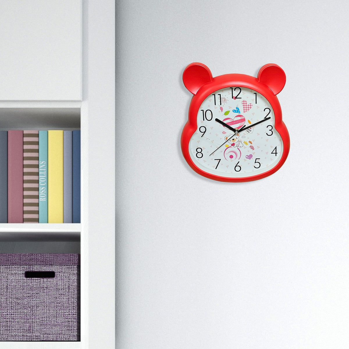 Kids' Bear Ears Wall Clock – 29 x 31 cm, Five Colours & Cartoon Designs - photo 20