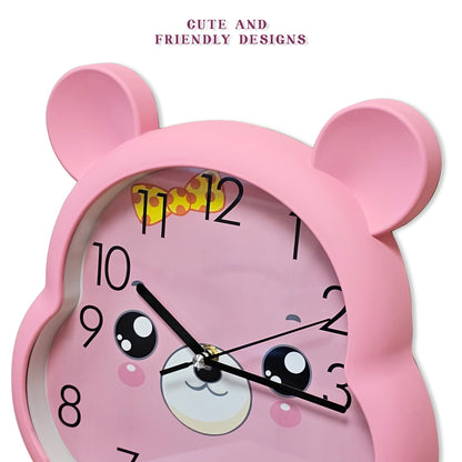 Kids' Bear Ears Wall Clock – 29 x 31 cm, Five Colours & Cartoon Designs - photo 4