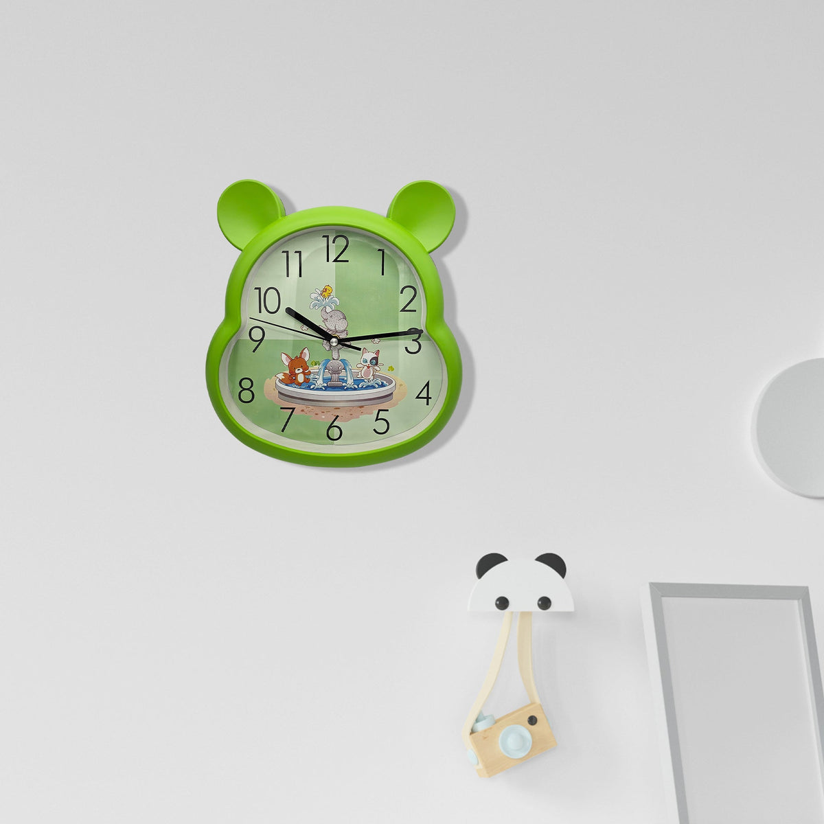 Kids' Bear Ears Wall Clock – 29 x 31 cm, Five Colours & Cartoon Designs - photo 5