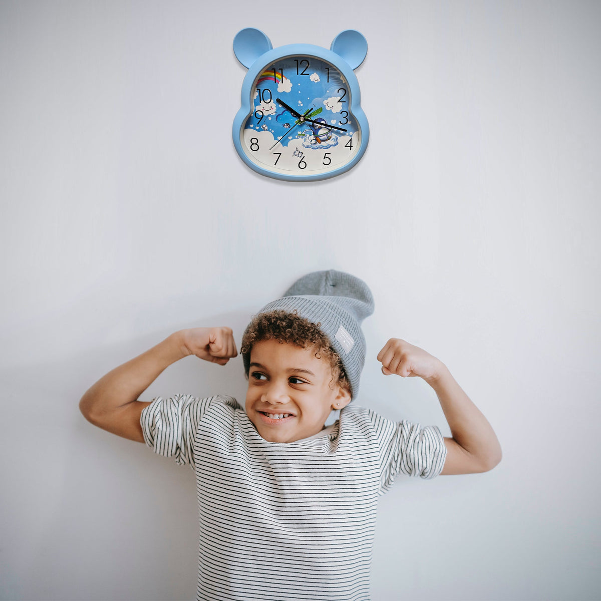 Kids' Bear Ears Wall Clock – 29 x 31 cm, Five Colours & Cartoon Designs - photo 6