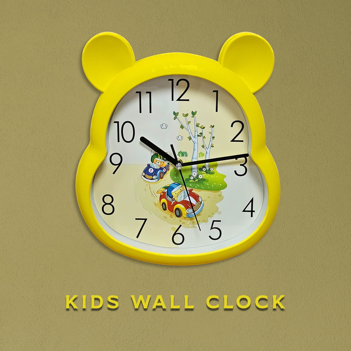 Kids' Bear Ears Wall Clock – 29 x 31 cm, Five Colours & Cartoon Designs - photo 7