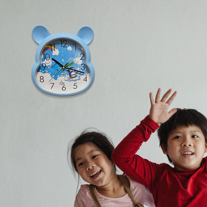 Kids' Bear Ears Wall Clock – 29 x 31 cm, Five Colours & Cartoon Designs - photo 9