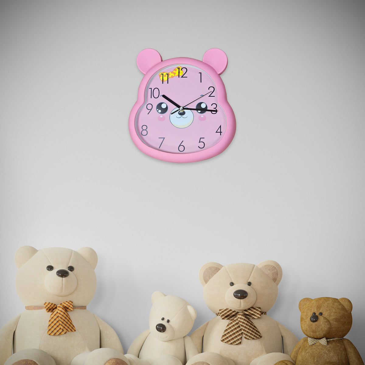 Kids' Bear Ears Wall Clock – 29 x 31 cm, Five Colours & Cartoon Designs - photo 2