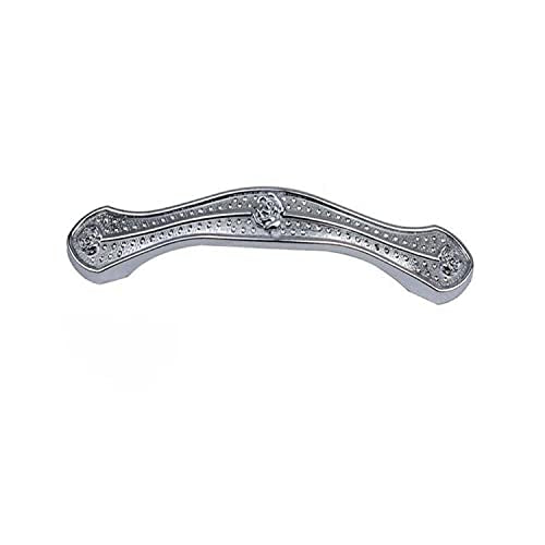Kitchen Cabinet Handles – 7 Styles in Black or Chrome, 96, 128 or 160 mm Holes - Chrome Ornate, 128 mm Holes, Chrome, 1 Handle
