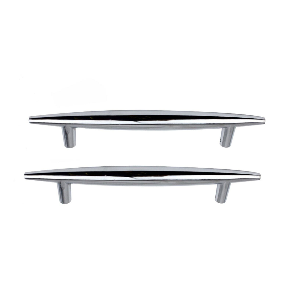 Kitchen Cabinet Handles – 7 Styles in Black or Chrome, 96, 128 or 160 mm Holes - Chrome Bar, 128 mm Holes, Chrome, 2 Handles