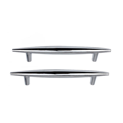Kitchen Cabinet Handles – 7 Styles in Black or Chrome, 96, 128 or 160 mm Holes - Chrome Bar, 128 mm Holes, Chrome, 2 Handles
