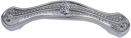 Kitchen Cabinet Handles – 7 Styles in Black or Chrome, 96, 128 or 160 mm Holes - Chrome Ornate, 160 mm Holes, Chrome, 1 Handle