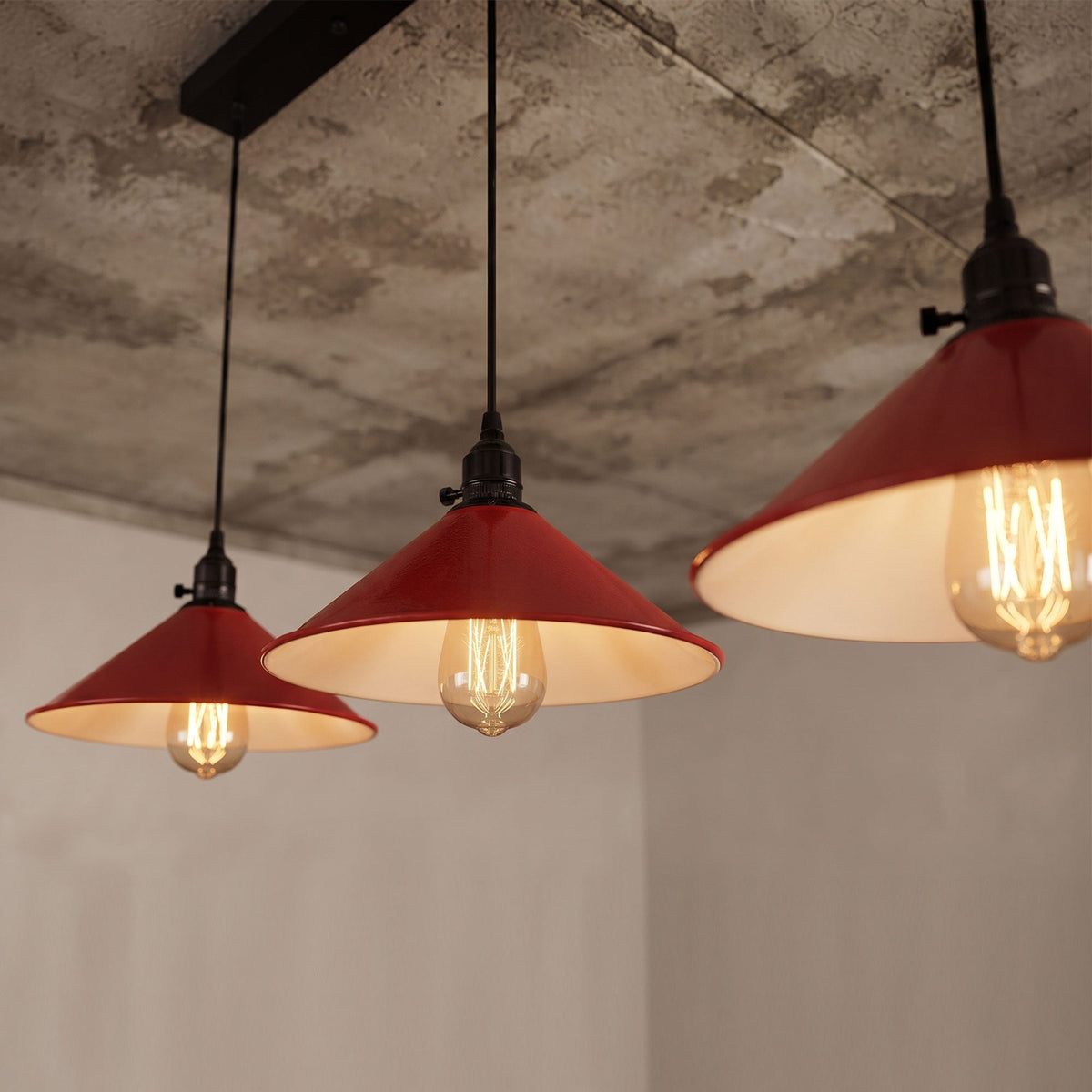 3-Light Kitchen Island Pendant – Round Plate or Bar, Cone, Cage or Bare Bulb - photo 14