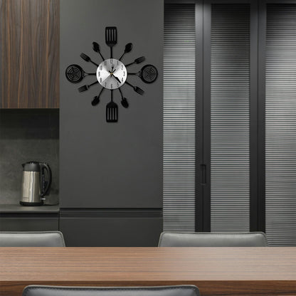 Kitchen Cutlery Wall Clock – Spoons, Forks & Spatulas, 40 cm - photo 4