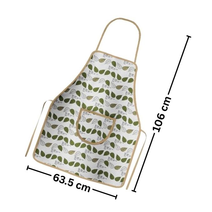 Cotton Apron, Oven Glove & Pot Holder Set – Green Leaf Print - photo 3