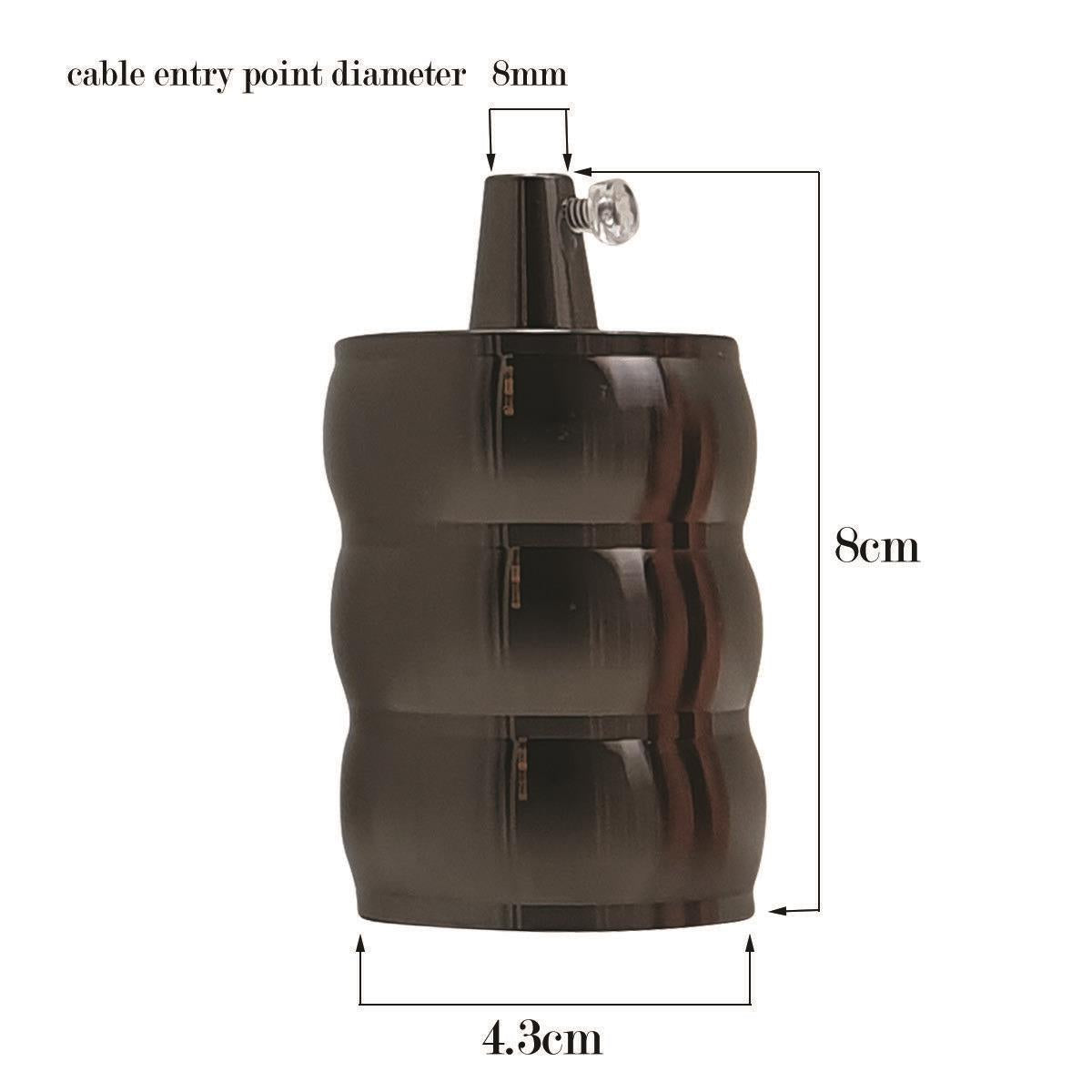 Wavy E27 Lamp Holder – Retro Metal, 6 Finishes - photo 3