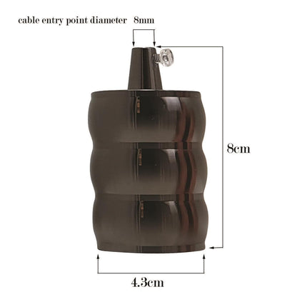 Wavy E27 Lamp Holder – Retro Metal, 6 Finishes - photo 3