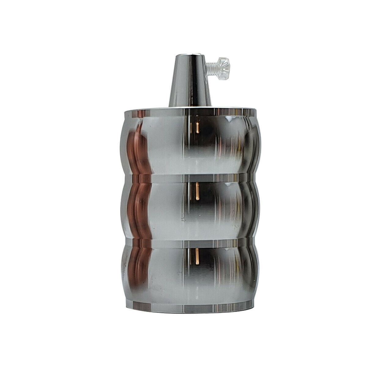Wavy E27 Lamp Holder – Retro Metal, 6 Finishes - Chrome, Standard, Single