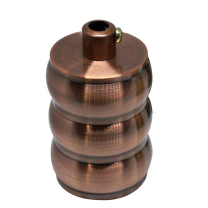 Wavy E27 Lamp Holder – Retro Metal, 6 Finishes - Copper, Standard, Single