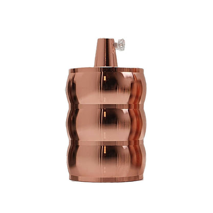 Wavy E27 Lamp Holder – Retro Metal, 6 Finishes - Rose Gold, Standard, Single