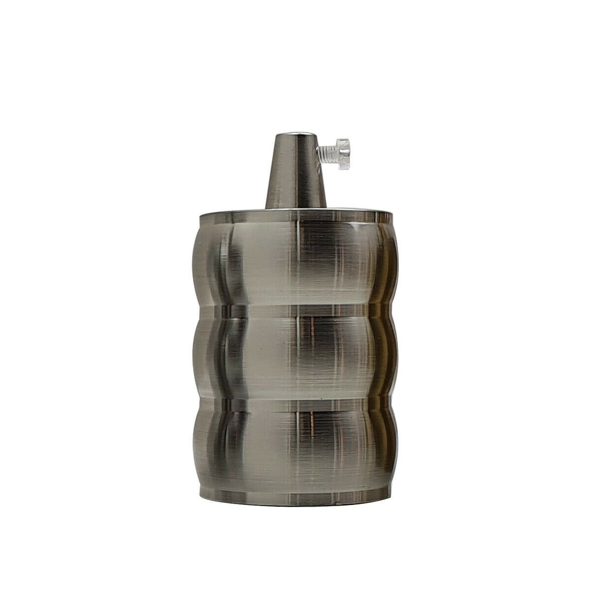 Wavy E27 Lamp Holder – Retro Metal, 6 Finishes - Satin Nickel, Standard, Single