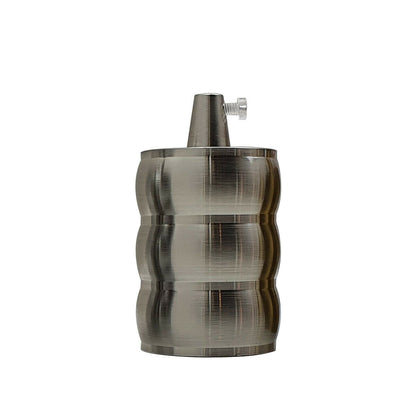 Wavy E27 Lamp Holder – Retro Metal, 6 Finishes - Satin Nickel, Standard, Single