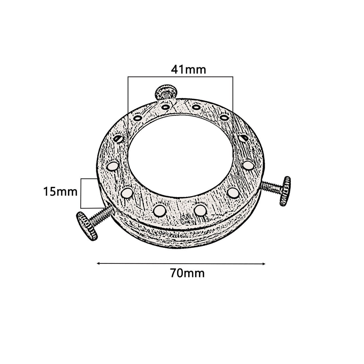 Lampshade Fitter Ring 70 mm – 3 Thumb Screws, 14 Finishes - photo 6