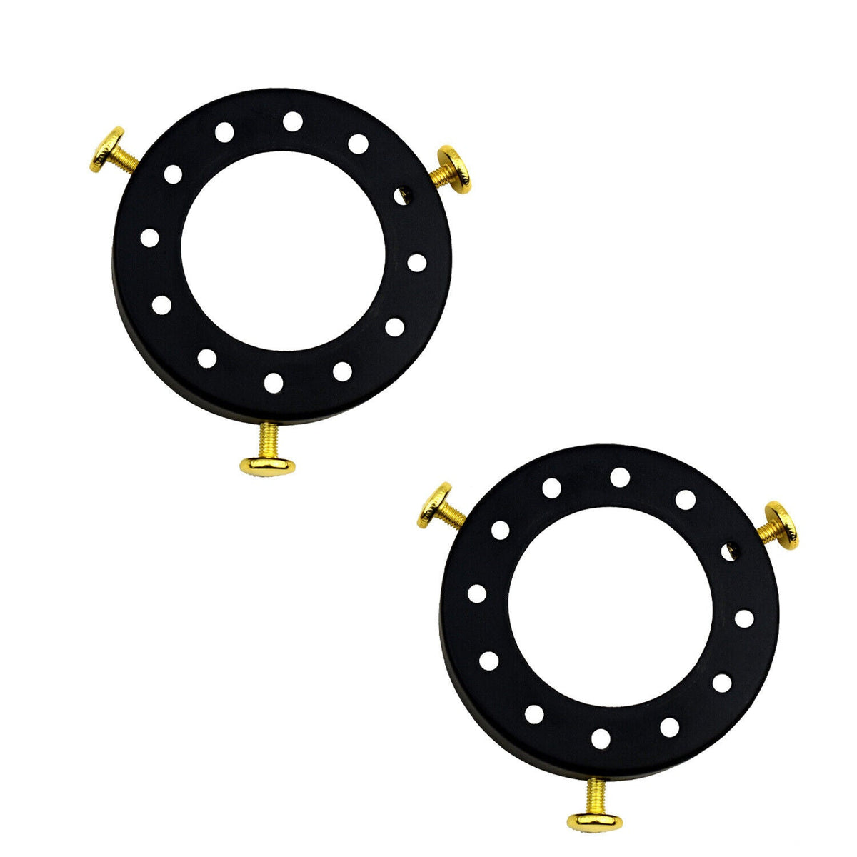 Lampshade Fitter Ring 70 mm – 3 Thumb Screws, 14 Finishes - Black, Pack of 2, Standard