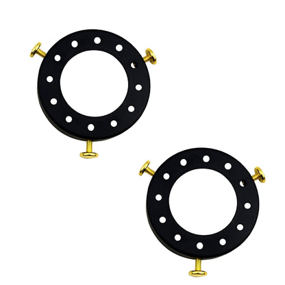 Lampshade Fitter Ring 70 mm – 3 Thumb Screws, 14 Finishes - Black, Pack of 2, Standard