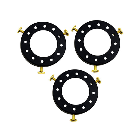 Lampshade Fitter Ring 70 mm – 3 Thumb Screws, 14 Finishes - Black, Pack of 3, Standard