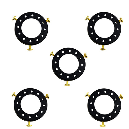 Lampshade Fitter Ring 70 mm – 3 Thumb Screws, 14 Finishes - Black, Pack of 5, Standard