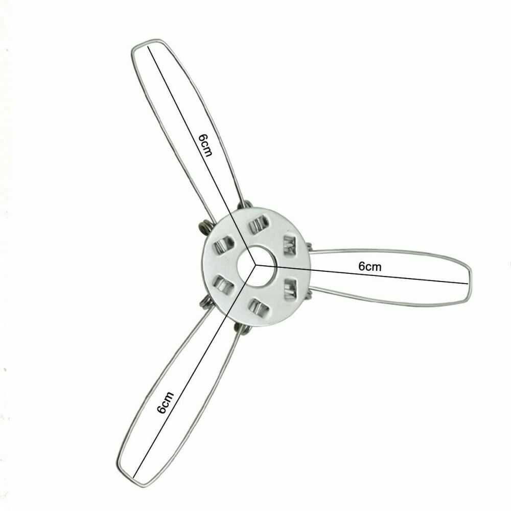 3-Arm Spring Clip Shade Retainer – 50, 60 or 80 mm - 60 mm, Standard, Single
