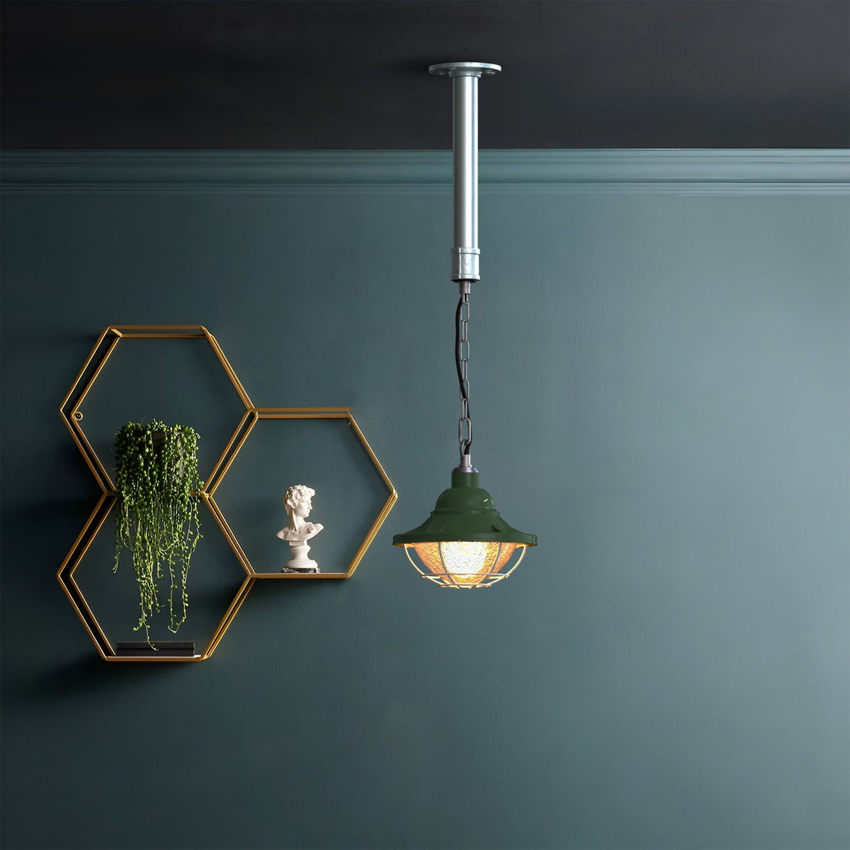 Industrial Cage Lantern Shade – 3/4 in Thread, 3 Sizes, 3 Colours - photo 11