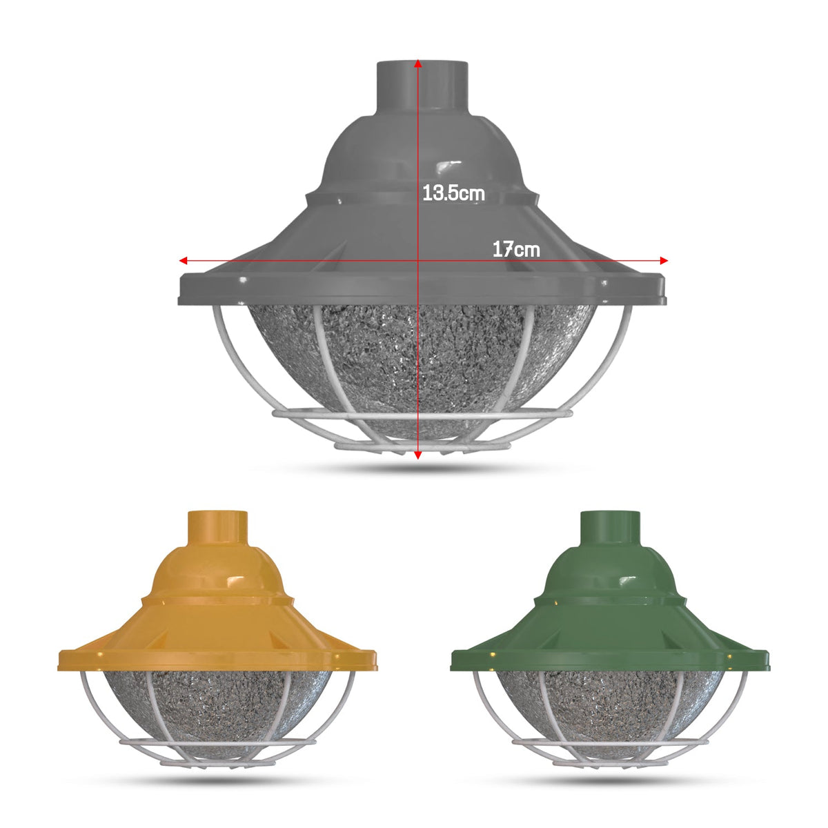 Industrial Cage Lantern Shade – 3/4 in Thread, 3 Sizes, 3 Colours - photo 12