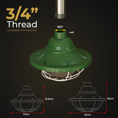 Industrial Cage Lantern Shade – 3/4 in Thread, 3 Sizes, 3 Colours - photo 4