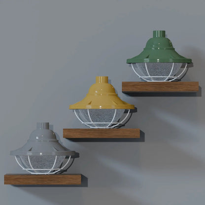 Industrial Cage Lantern Shade – 3/4 in Thread, 3 Sizes, 3 Colours