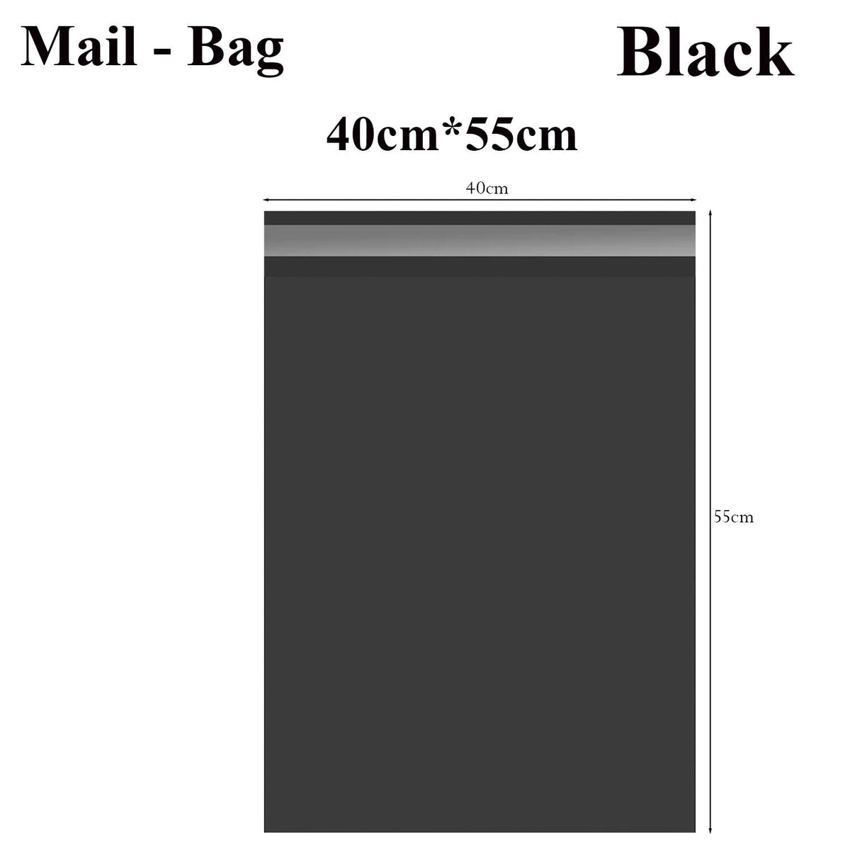 Black Mailing Bags 40 x 55 cm – Packs of 100 to 1000, Self-Seal - 40 x 55 cm, Pack of 100