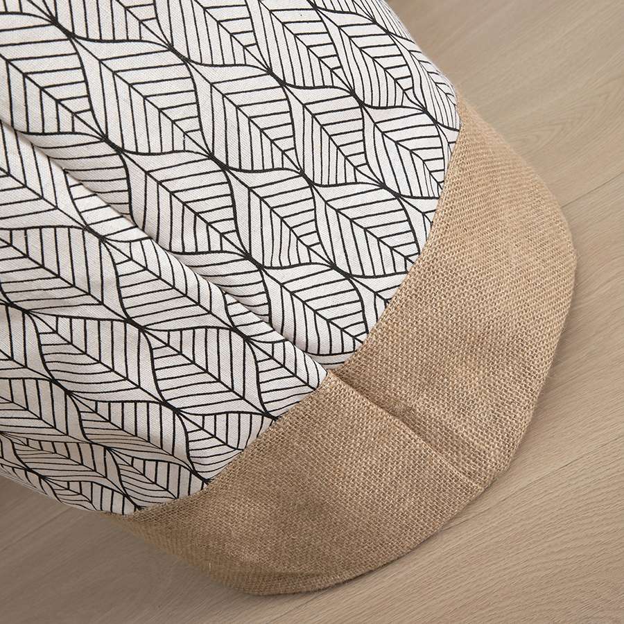 Leaf Print Cotton Laundry Basket – Jute Base, Handles, Large or Pack of 2 Small - photo 7