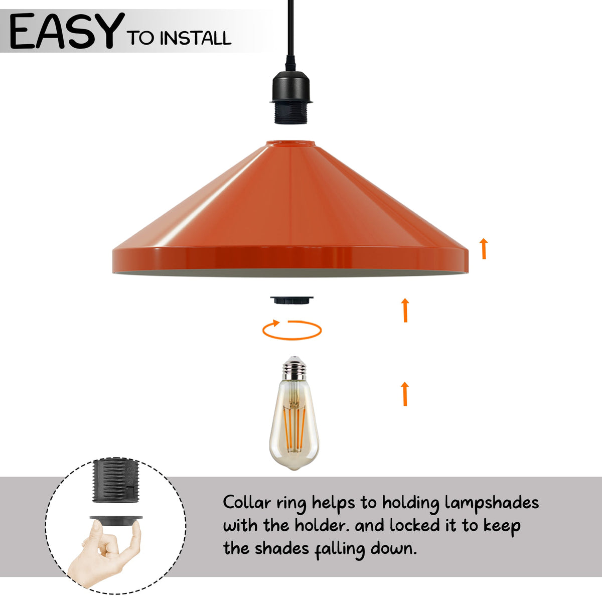 Large Cone Lamp Shade 33.5 or 36 cm – Easy Fit, 6 Colours - photo 3