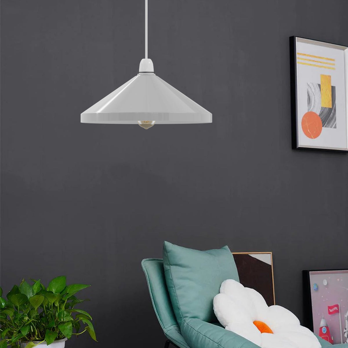 Large Cone Lamp Shade 33.5 or 36 cm – Easy Fit, 6 Colours - photo 6