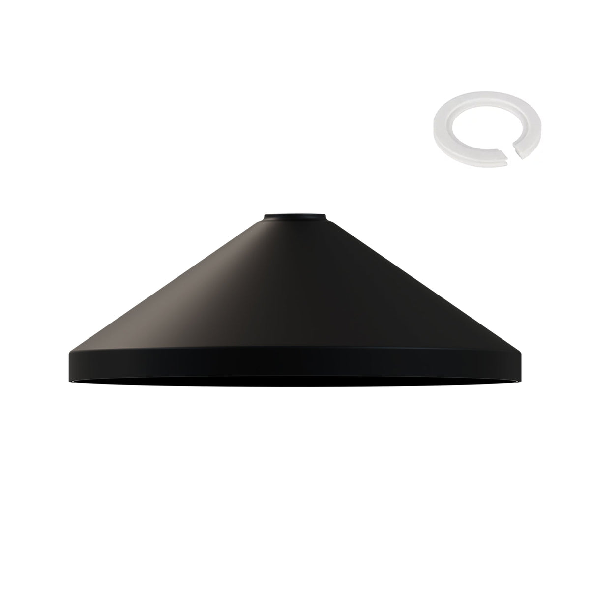 Large Cone Lamp Shade 33.5 or 36 cm – Easy Fit, 6 Colours - Black, 33.5 cm with Reducer Ring, Single