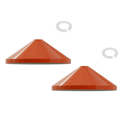 Large Cone Lamp Shade 33.5 or 36 cm – Easy Fit, 6 Colours - Orange, 33.5 cm with Reducer Ring, Pack of 2