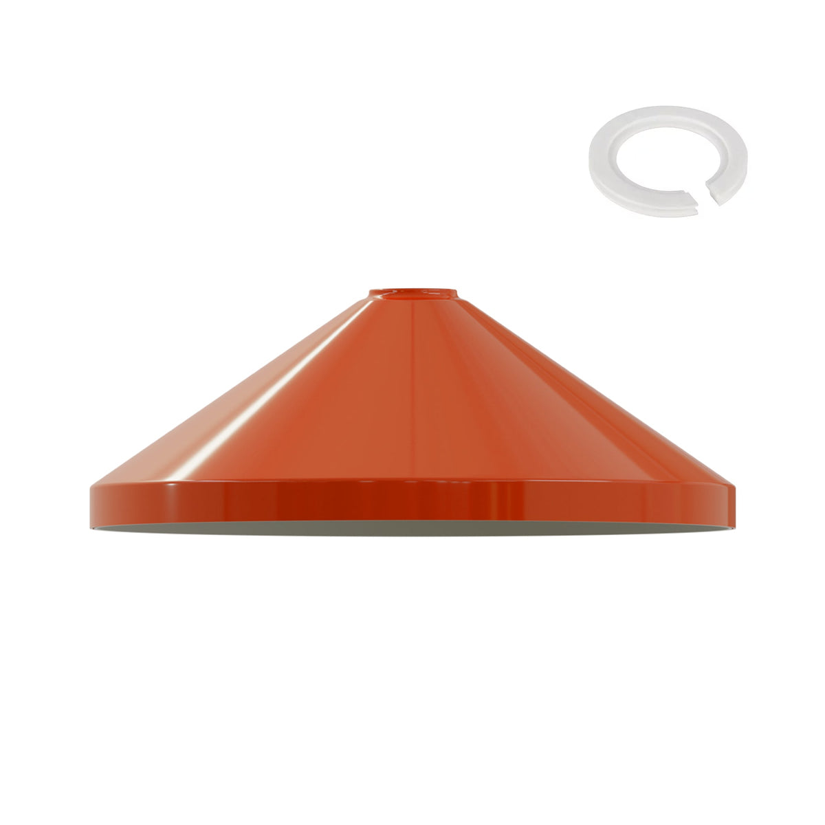Large Cone Lamp Shade 33.5 or 36 cm – Easy Fit, 6 Colours - Orange, 33.5 cm with Reducer Ring, Single