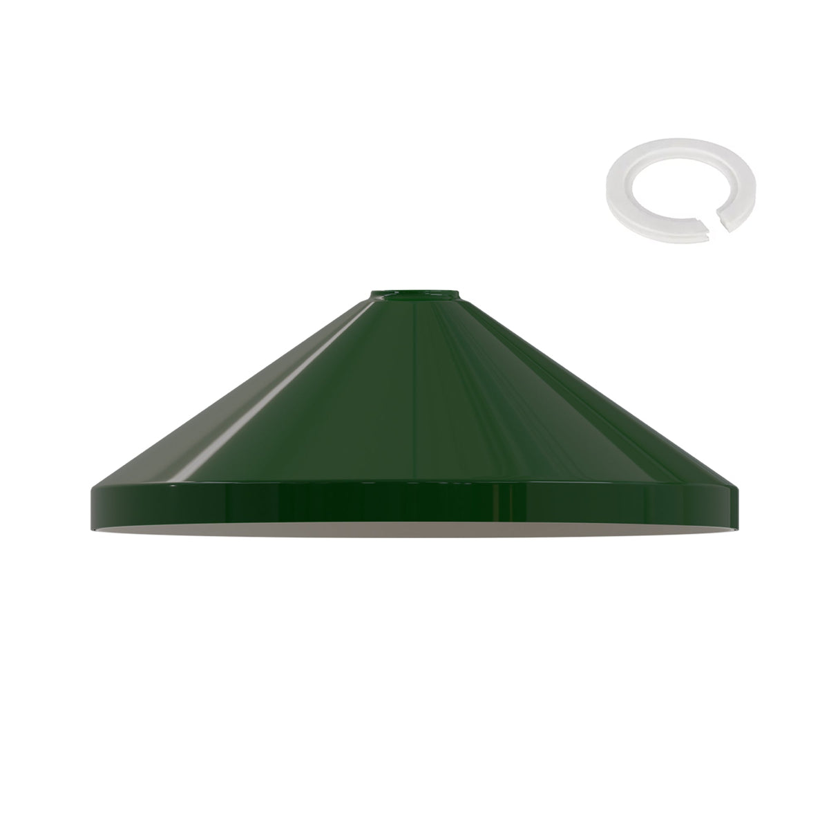 Large Cone Lamp Shade 33.5 or 36 cm – Easy Fit, 6 Colours - Dark Green, 33.5 cm with Reducer Ring, Single