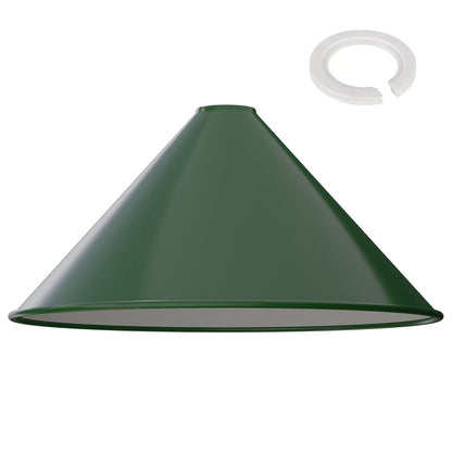 Large Cone Lamp Shade 33.5 or 36 cm – Easy Fit, 6 Colours - Dark Green, 36 cm with Reducer Ring, Single