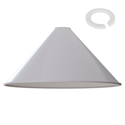Large Cone Lamp Shade 33.5 or 36 cm – Easy Fit, 6 Colours - White, 36 cm with Reducer Ring, Single