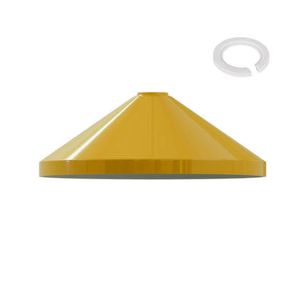 Large Cone Lamp Shade 33.5 or 36 cm – Easy Fit, 6 Colours - Yellow, 33.5 cm with Reducer Ring, Single