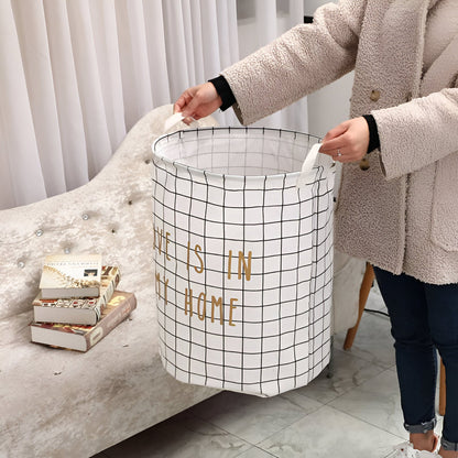 Grid Print Laundry Baskets, Pack of 3 – 'Love Is in My Home', Black or White - photo 6