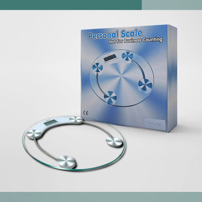 Clear Glass Digital Bathroom Scale – Round, 33 cm, 180 kg - photo 6