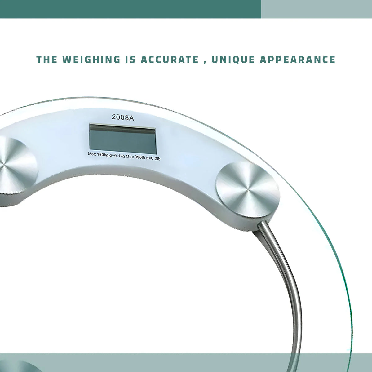 Clear Glass Digital Bathroom Scale – Round, 33 cm, 180 kg - photo 7