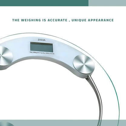 Clear Glass Digital Bathroom Scale – Round, 33 cm, 180 kg - photo 7
